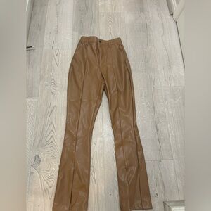 Abercrombie vegan leather split hem flare pants - NWT